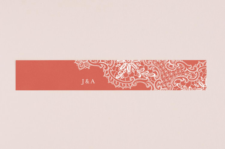 "White Lace" - Belly Bands in Coral Rose by Lauren Chism - Front