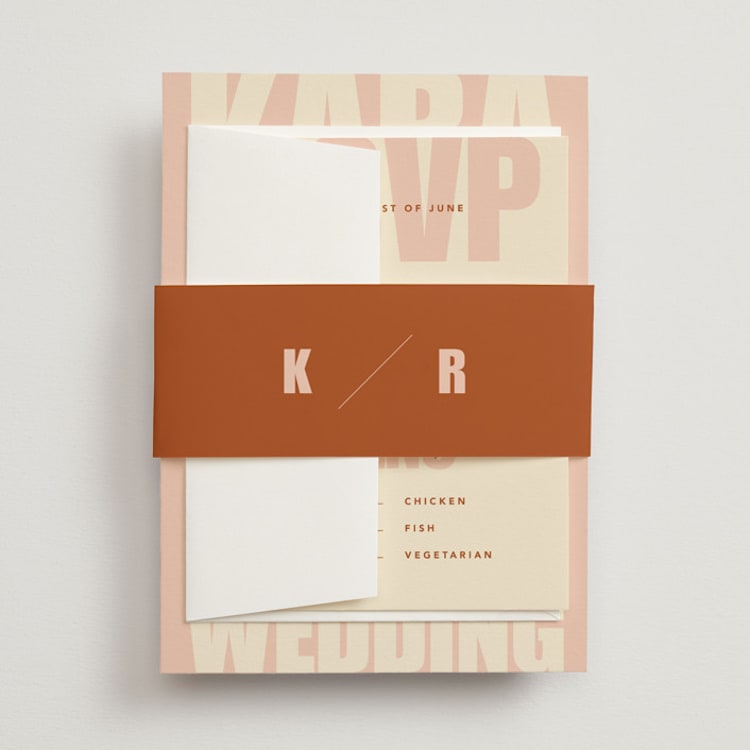 "Typographical Poster" - Belly Bands in Blush by Stacey Day - Front