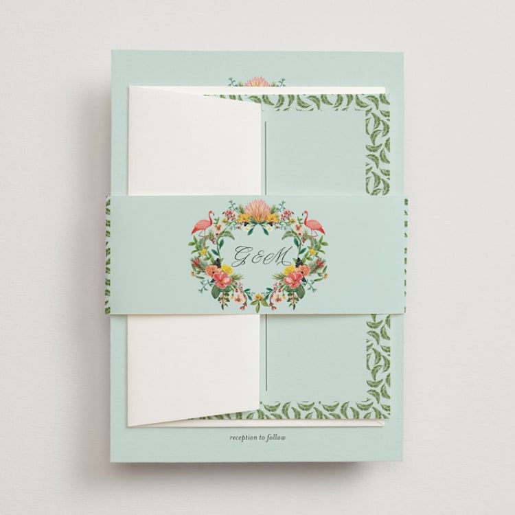 "Tropical Crest" - Belly Bands in Papaya by Susan Moyal - Front