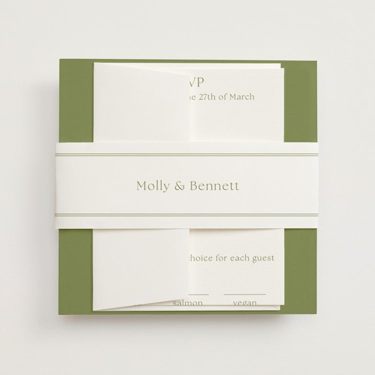 "Perriand" - Belly Bands in Moss by Megan Davis - Front
