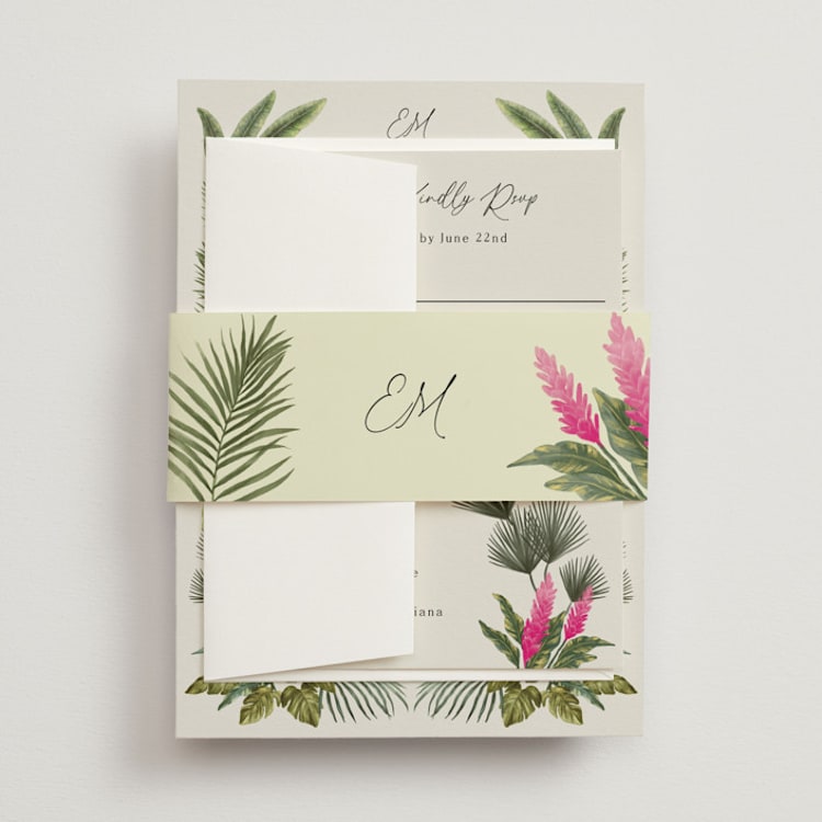 "Tropical garden" - Belly Bands in Lime by Elly - Front