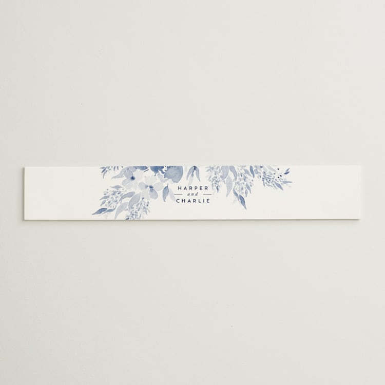 "Poetic Watercolor Flowers" - Belly Bands in Periwinkle by Qing Ji - Front
