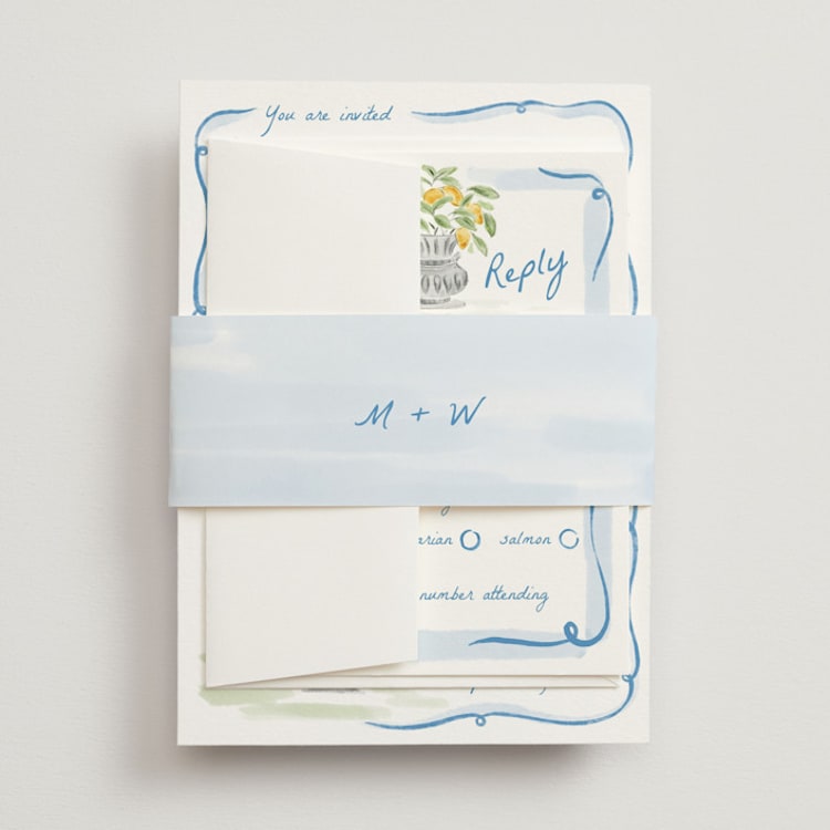 "Giardino" - Belly Bands in Blu by Pati Cascino - Front