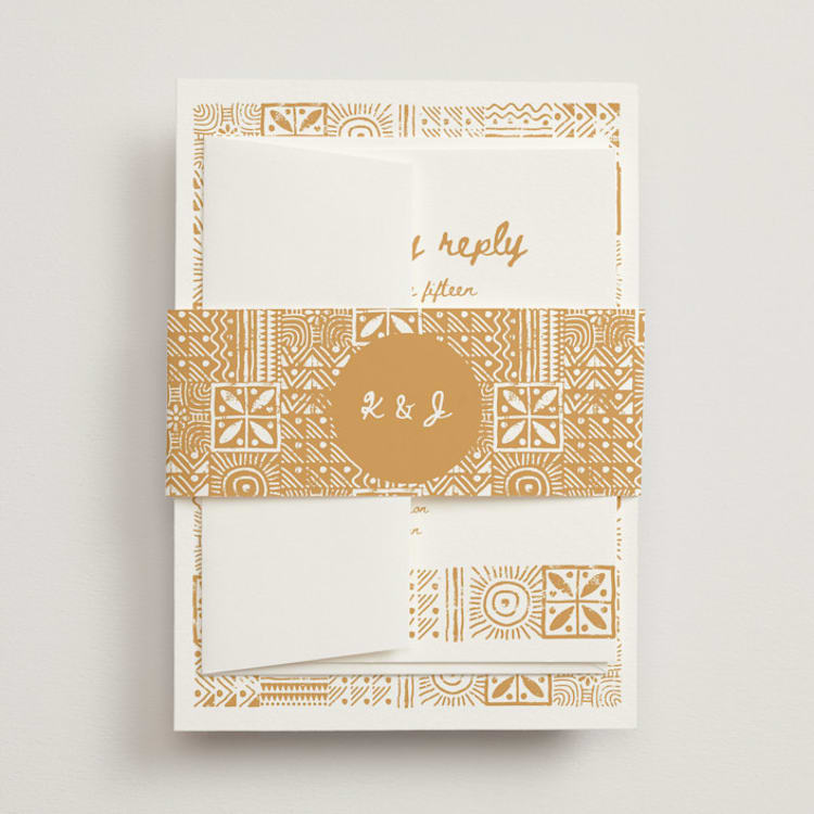 "Tribal Rythm" - Belly Bands in Amber by Selima Akhter - Front
