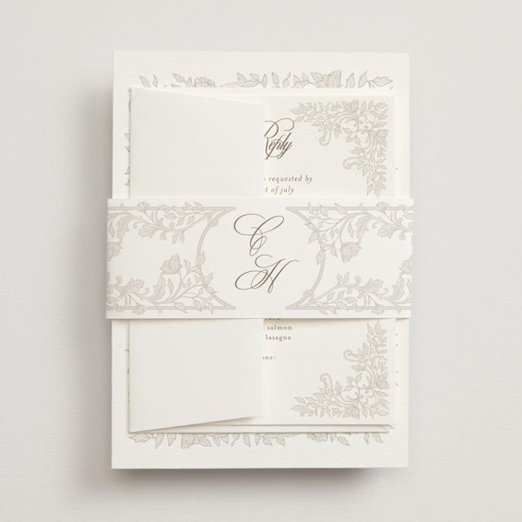 "vintage flourishes" - Belly Bands in Natural by BR Designs - Front