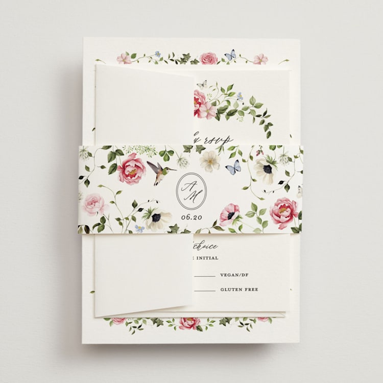 "Ornate" - Belly Bands in Peony by Sarah Knight - Front