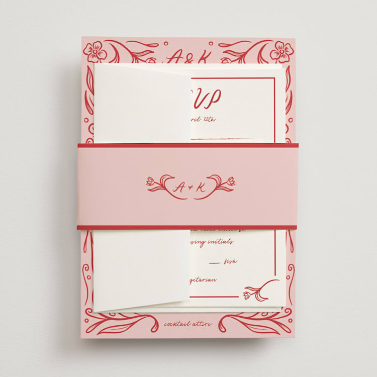 "Love in Bloom" - Belly Bands in Brick by Julia Liverton - Front