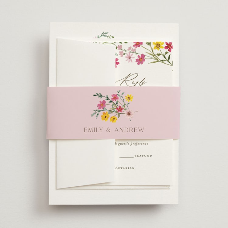 "Wildflower wreath" - Belly Bands in Peony by Yaling Hou Suzuki - Front