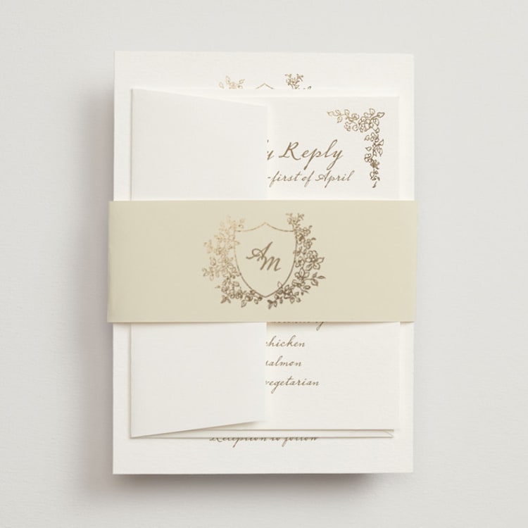 "Boho flower crest" - Belly Bands in Ivory by Cass Loh - Front