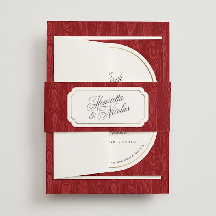 "Moiré" - Belly Bands in Crimson by Studio Suku - Front