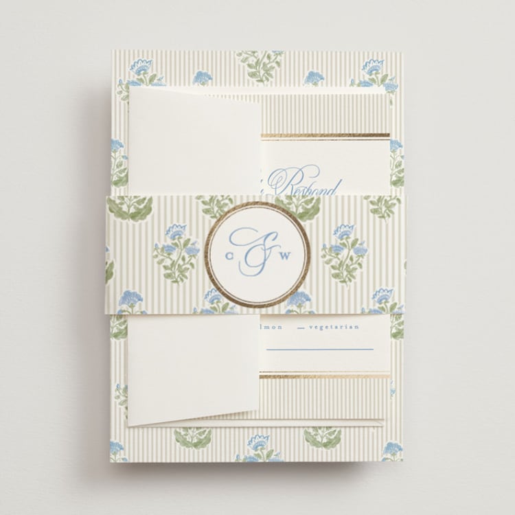 "Patterned florals" - Belly Bands in Powder by Creo Study - Front