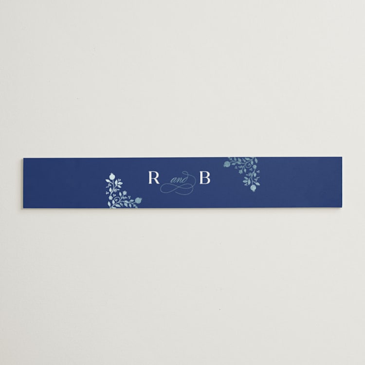 "Pomegranate Floral Frame" - Belly Bands in Royal by Nam Bourassa - Front