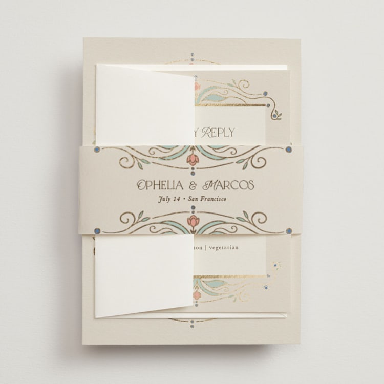 "Ornate Elegance" - Belly Bands in Ivory by Maria Hilas-Louie - Front
