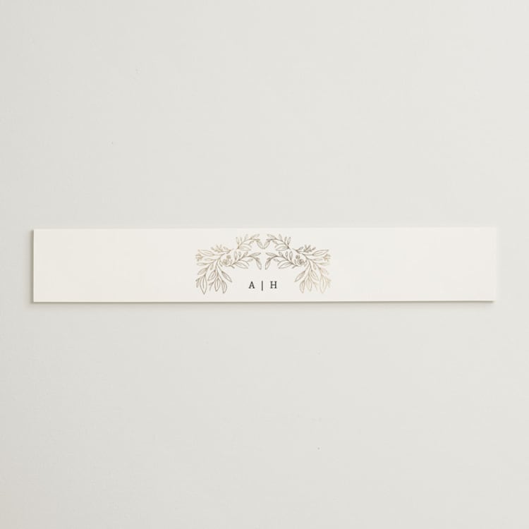 "Foil Botanical Frame" - Belly Bands in Taupe by Hannah Williams - Front