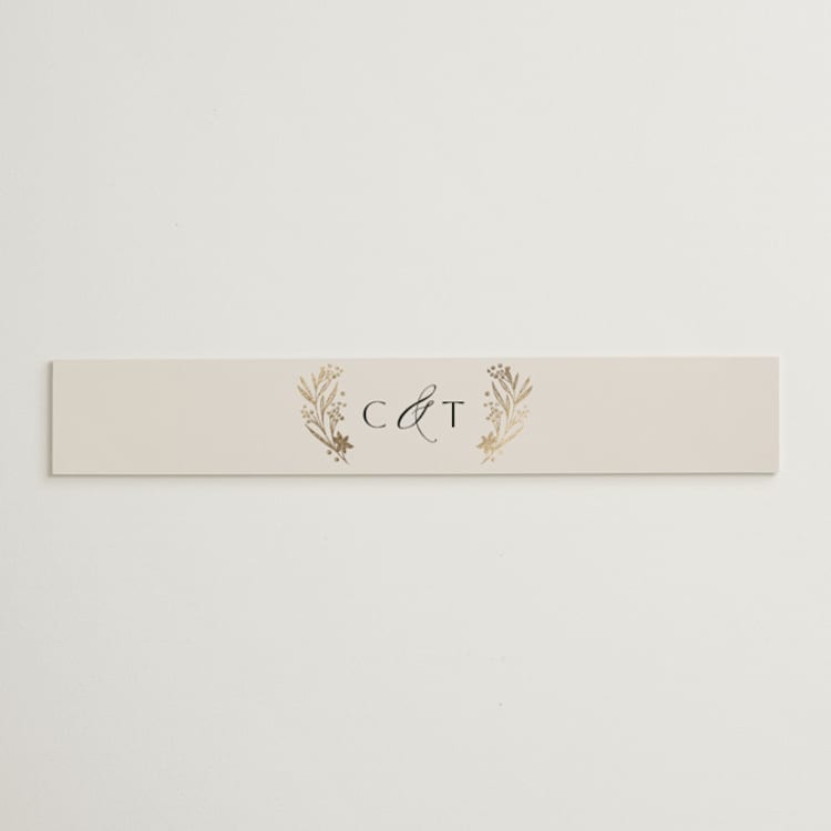 "Floral Border" - Belly Bands in Champagne by Leah Bisch - Front