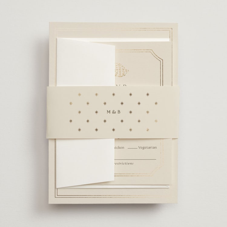 "Seaside" - Belly Bands in Champagne by Griffinbell Paper Co. - Front