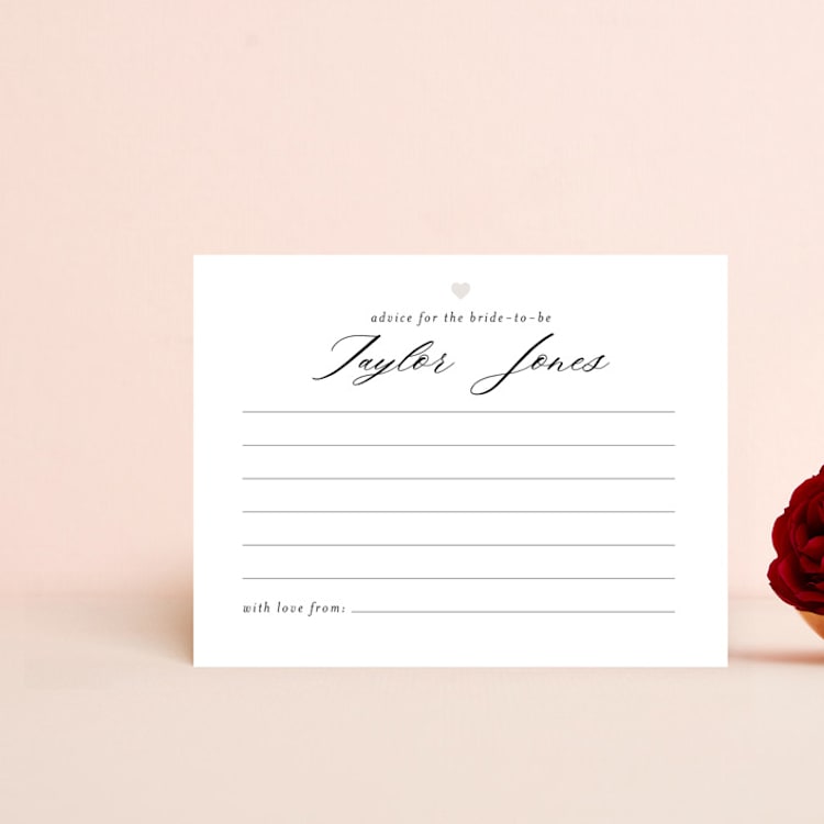 "Script Advice" - Bridal Shower Insert Cards in Cloud by Minted - Front
