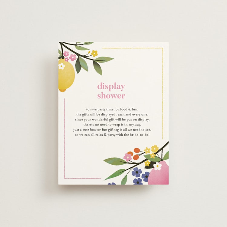 "Bridal Brunch" - Bridal Shower Insert Cards in Pink Lemonade by Laura Moyer - Front