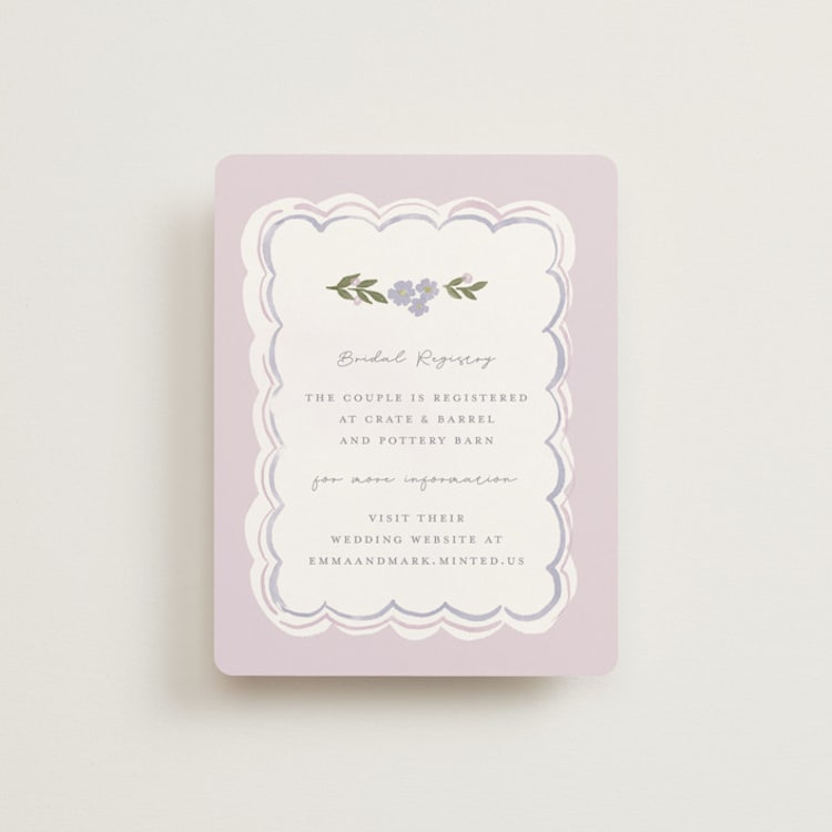 "pretty little floral" - Bridal Shower Insert Cards in Lilac by Rebecca Durflinger - Front