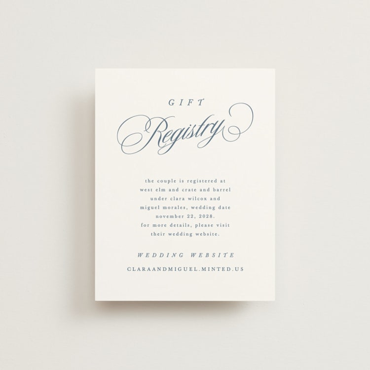 "Clara" - Bridal Shower Insert Cards in Coastal by Kelly Schmidt - Front