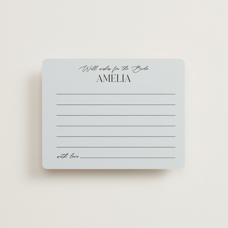 "Palmer" - Bridal Shower Insert Cards in Delphinium by Pixel and Hank - Front