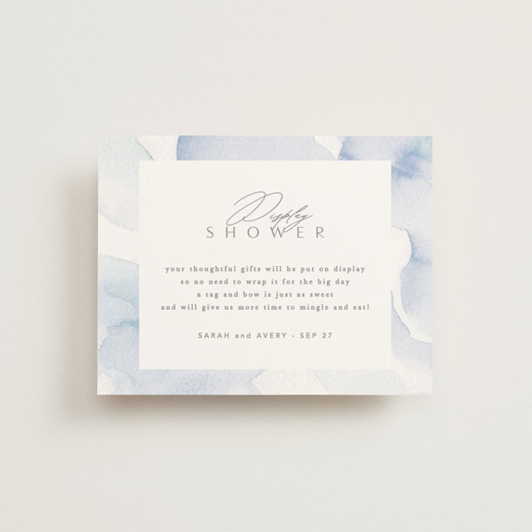 "Flow" - Bridal Shower Insert Cards in Lagoon by Creo Study - Front