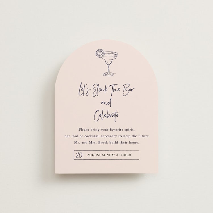 "Tacos & Tequila" - Bridal Shower Insert Cards in Blush by Janelle Kelly - Front