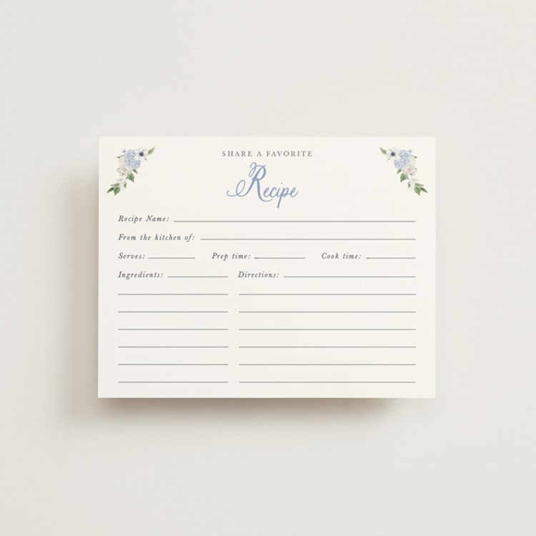 "Sweethearts" - Bridal Shower Insert Cards in Periwinkle by Design Lotus - Front