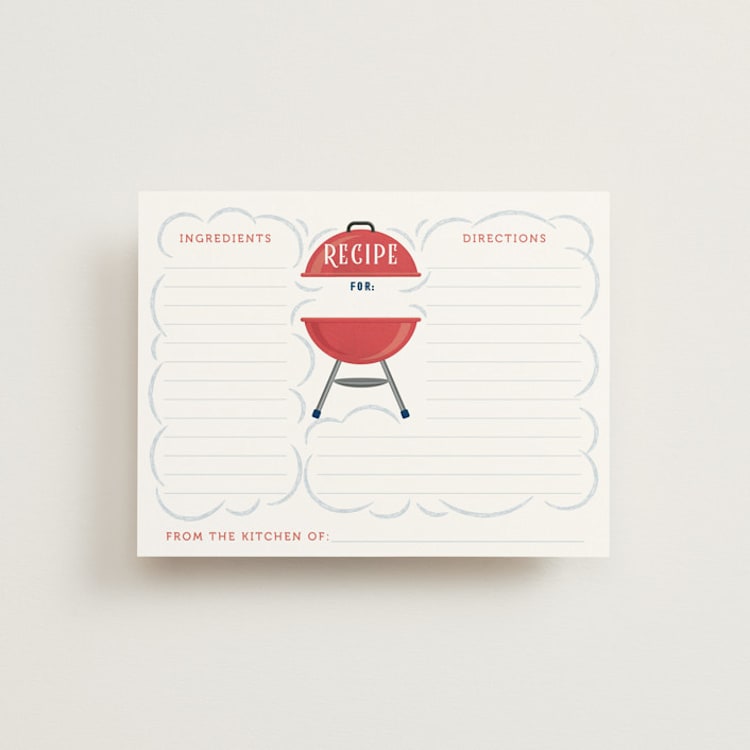 "Backyard Bbq" - Bridal Shower Insert Cards in Ketchup by Paper Sun Studio - Front