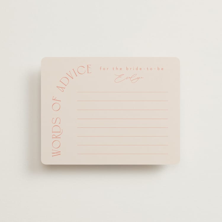 "Brunch & Bubbles" - Bridal Shower Insert Cards in Blush by Angela Thompson - Front