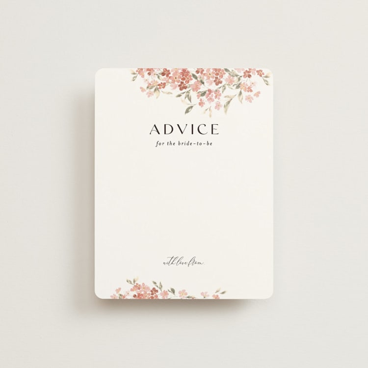 "Botanical Cheers" - Bridal Shower Insert Cards in Petal by Itsy Belle Studio - Front