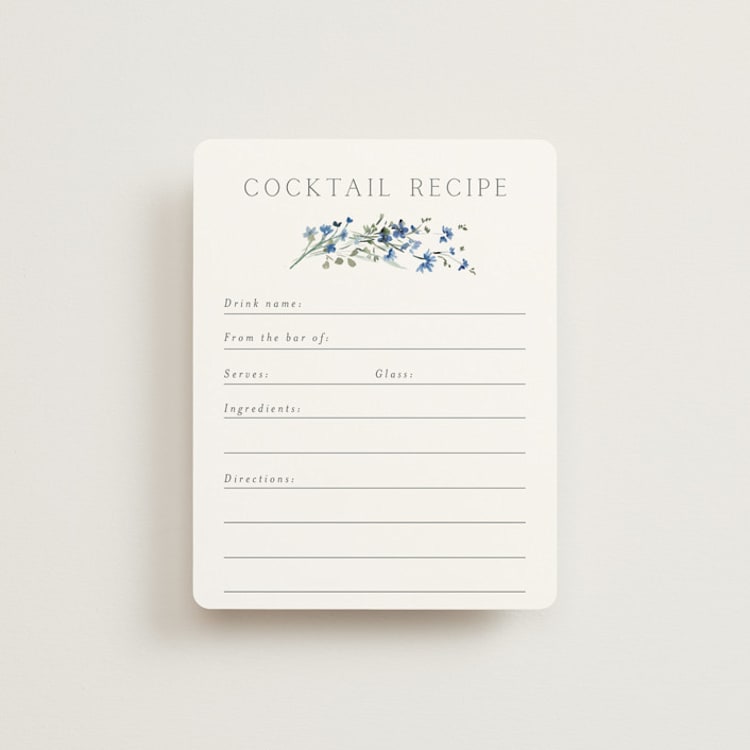 "In The Full Bloom" - Bridal Shower Insert Cards in Bluebell by Petra Kern - Front
