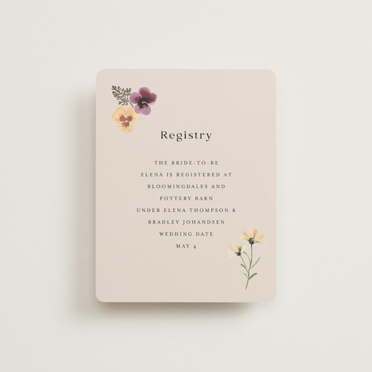 "Beijos" - Bridal Shower Insert Cards in Flat by Itsy Belle Studio - Front