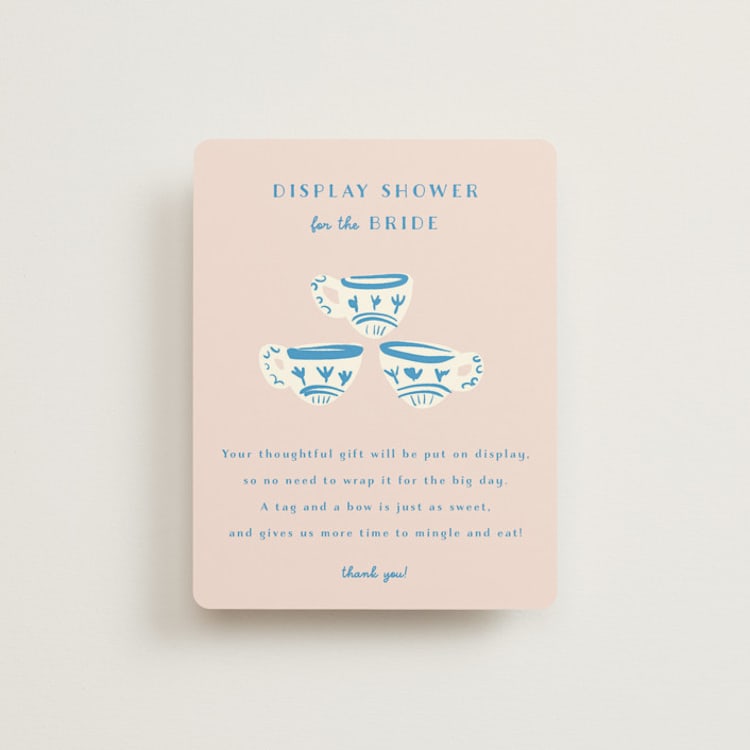 "China Tea Set" - Bridal Shower Insert Cards in Blush by Ani Somi - Front