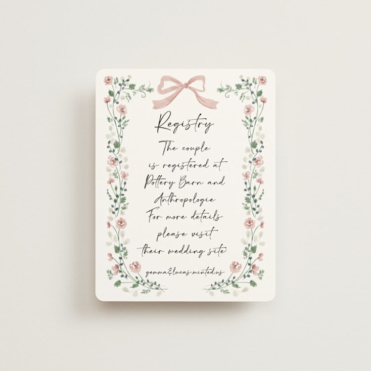 "Romantica" - Bridal Shower Insert Cards in Rosebud by Petra Kern - Front