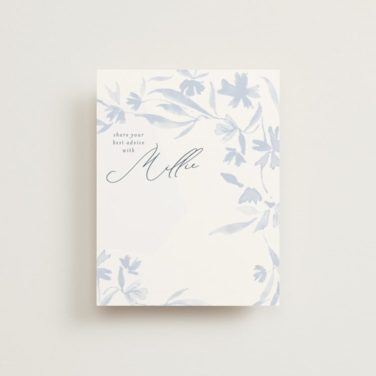 "Garland" - Bridal Shower Insert Cards in Delft by Erin L. Wilson - Front