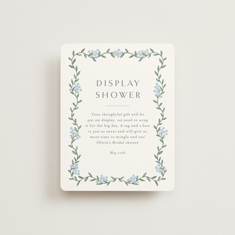 "simple garland" - Bridal Shower Insert Cards in Sky by Christy Hy Lee - Front