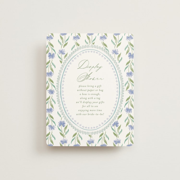 "Wildflower Ribbon" - Bridal Shower Insert Cards in Cotswolds by Jackie Crawford - Front