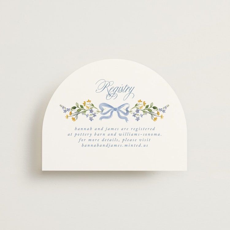 "Hand Painted" - Bridal Shower Insert Cards in Bluebell by Petra Kern - Front