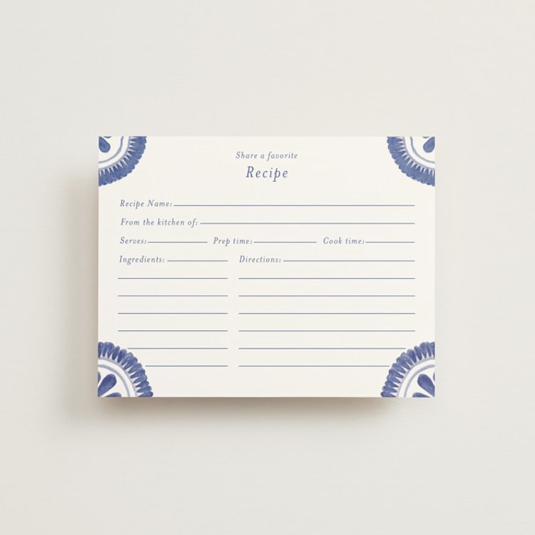 "Talavera" - Bridal Shower Insert Cards in Azure by Lagniappe Paper - Front