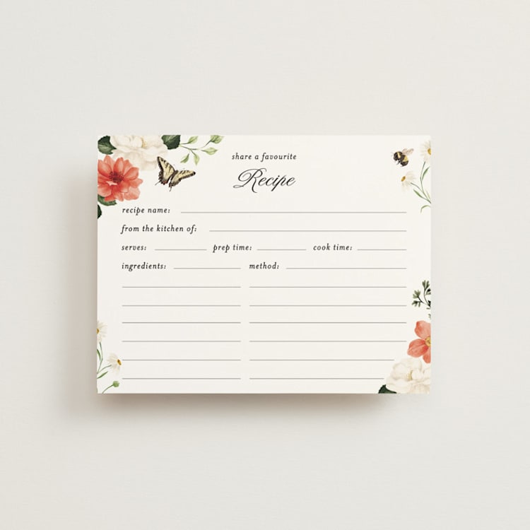 "Fleur" - Bridal Shower Insert Cards in Verona Sunset by Sarah Knight - Front