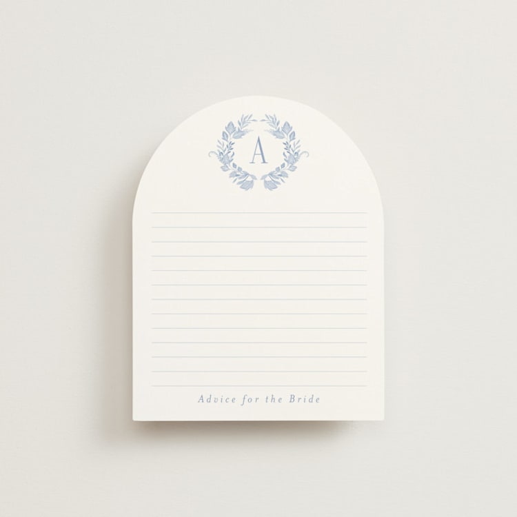 "French Blue" - Bridal Shower Insert Cards in Periwinkle by Joanna Griffin - Front