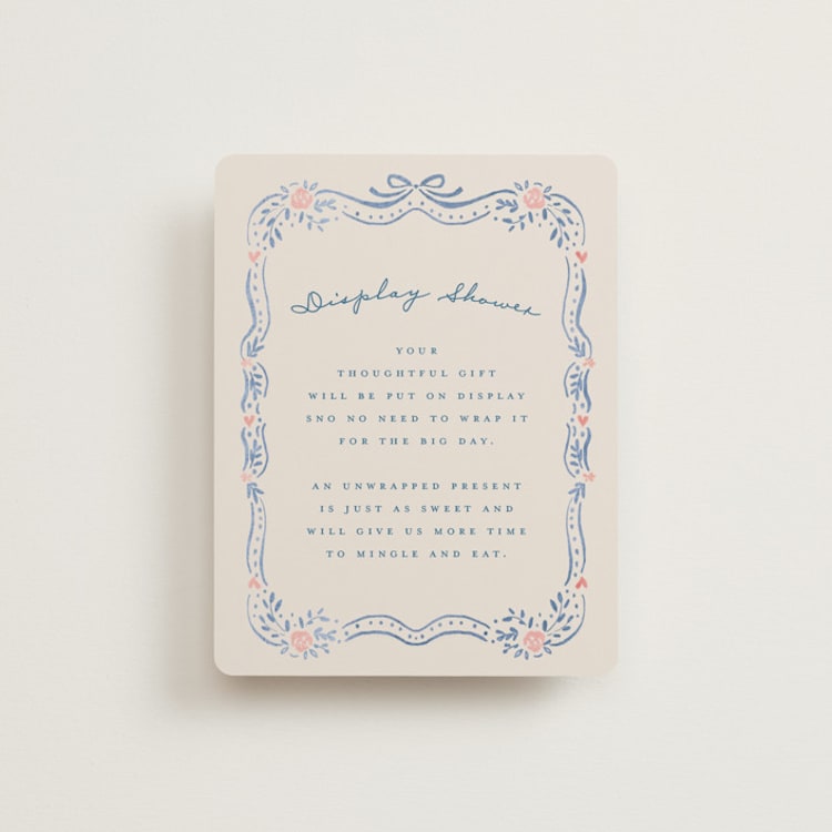 "Yay" - Bridal Shower Insert Cards in Jeans by Petra Kern - Front