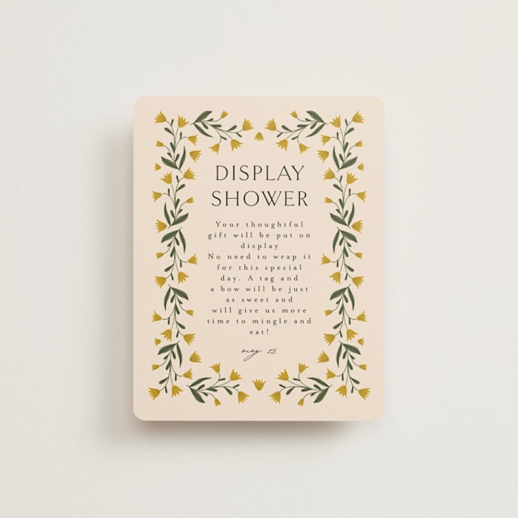 "floral frame" - Bridal Shower Insert Cards in Marigold by Iveta Angelova - Front