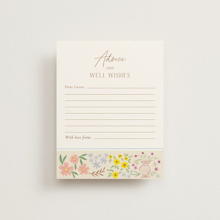 "Cottage Garden" - Bridal Shower Insert Cards in Cream by Ana Sharpe - Front
