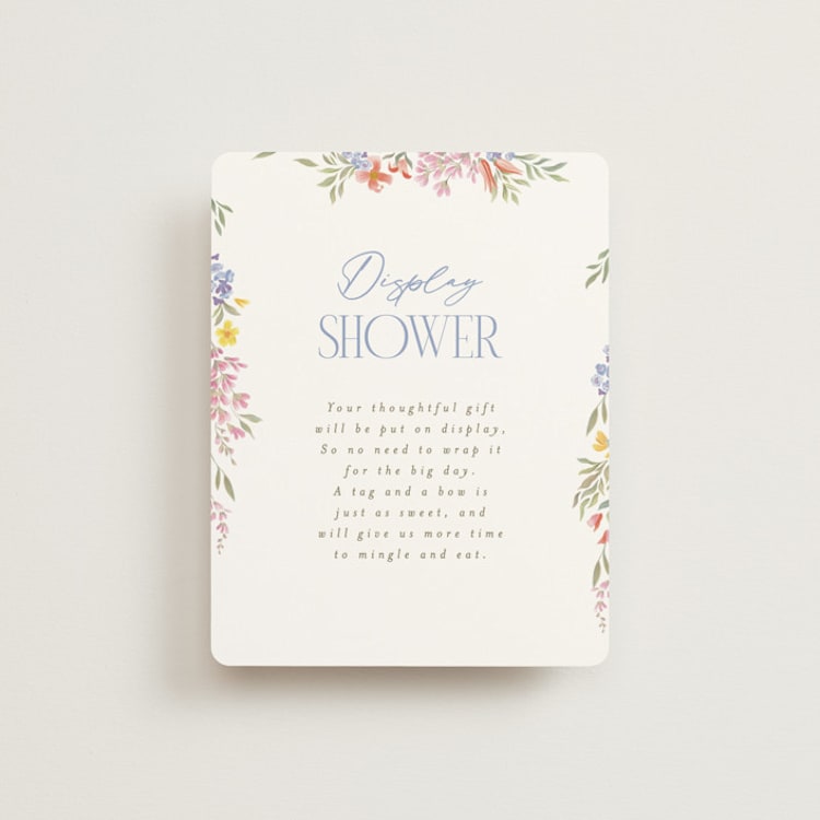 "Dainty Flowers" - Bridal Shower Insert Cards in Rose Quartz by Joanna Griffin - Front