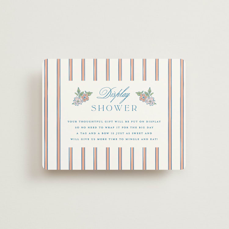 "Floral Frame Crest" - Bridal Shower Insert Cards in Peony by Erin German - Front