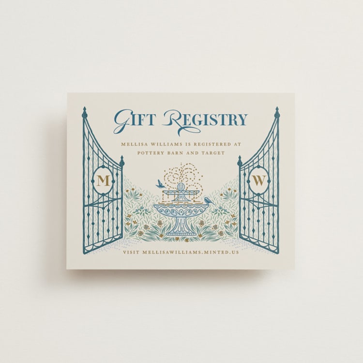 "Garden Gate" - Bridal Shower Insert Cards in Garden by Paper Sun Studio - Front