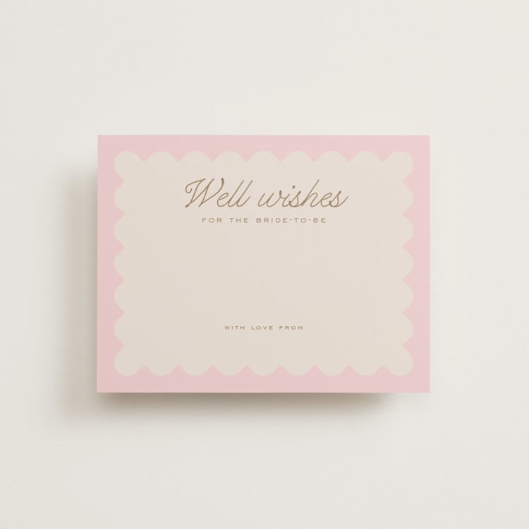 "Macaron Box" - Bridal Shower Insert Cards in Rose by Leia Matt - Front