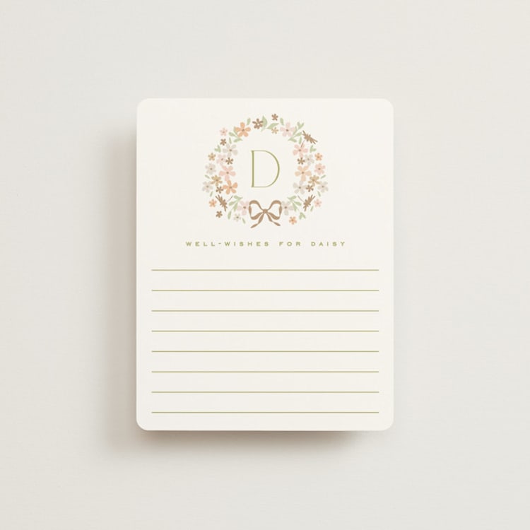 "garden monogram" - Bridal Shower Insert Cards in Leaf by Kristie Kern - Front